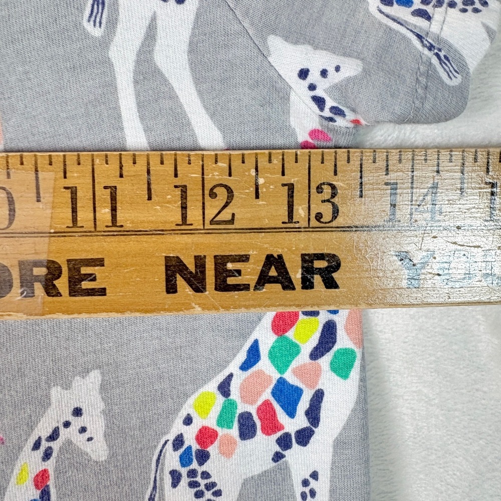 Mini Boden Giraffe Dress Kids 6-7Y Gray Good Short Sleeve Cotton Pockets - Picture 3 of 11